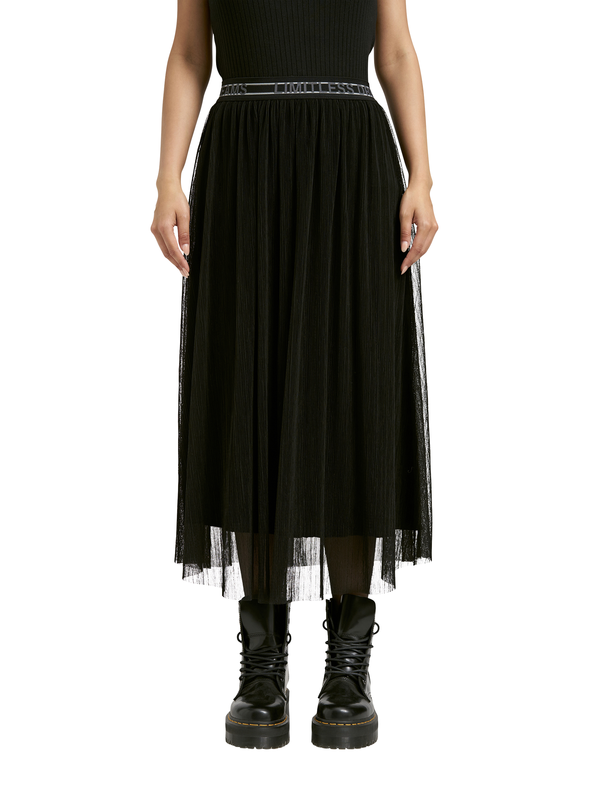 Product image 1 of 4, which shows Smith & Soul Tulle Mesh Skirt, Black, XS