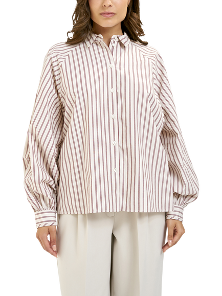 Smith & Soul Double Stripe Long Sleeve Shirt, Bordeaux Print, Bordeaux Print