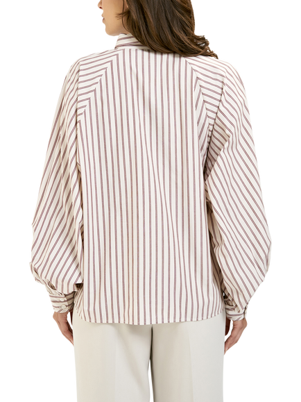 Smith & Soul Double Stripe Long Sleeve Shirt, Bordeaux Print - view 2, Bordeaux Print