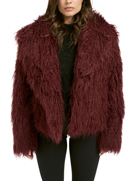 Smith & Soul Oversized Faux Fur Jacket, Bordeaux, Bordeaux