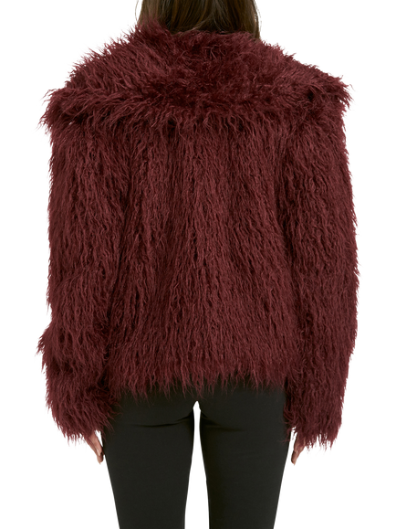 Smith & Soul Oversized Faux Fur Jacket, Bordeaux - view 2, Bordeaux