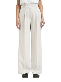 Smith & Soul Double Pleat Wide Leg Trousers, Beige