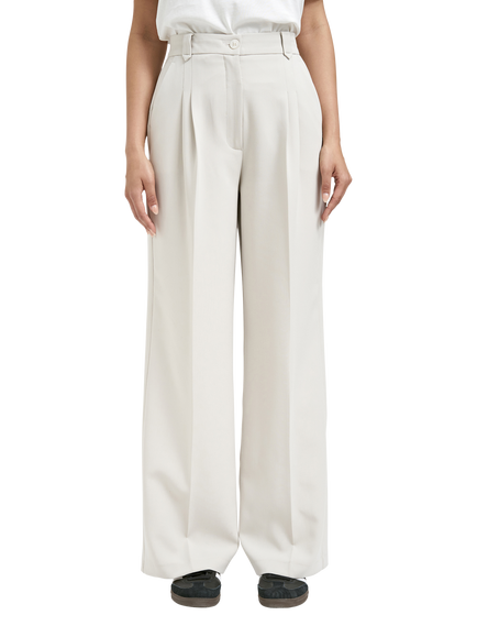 Smith & Soul Double Pleat Wide Leg Trousers, Beige