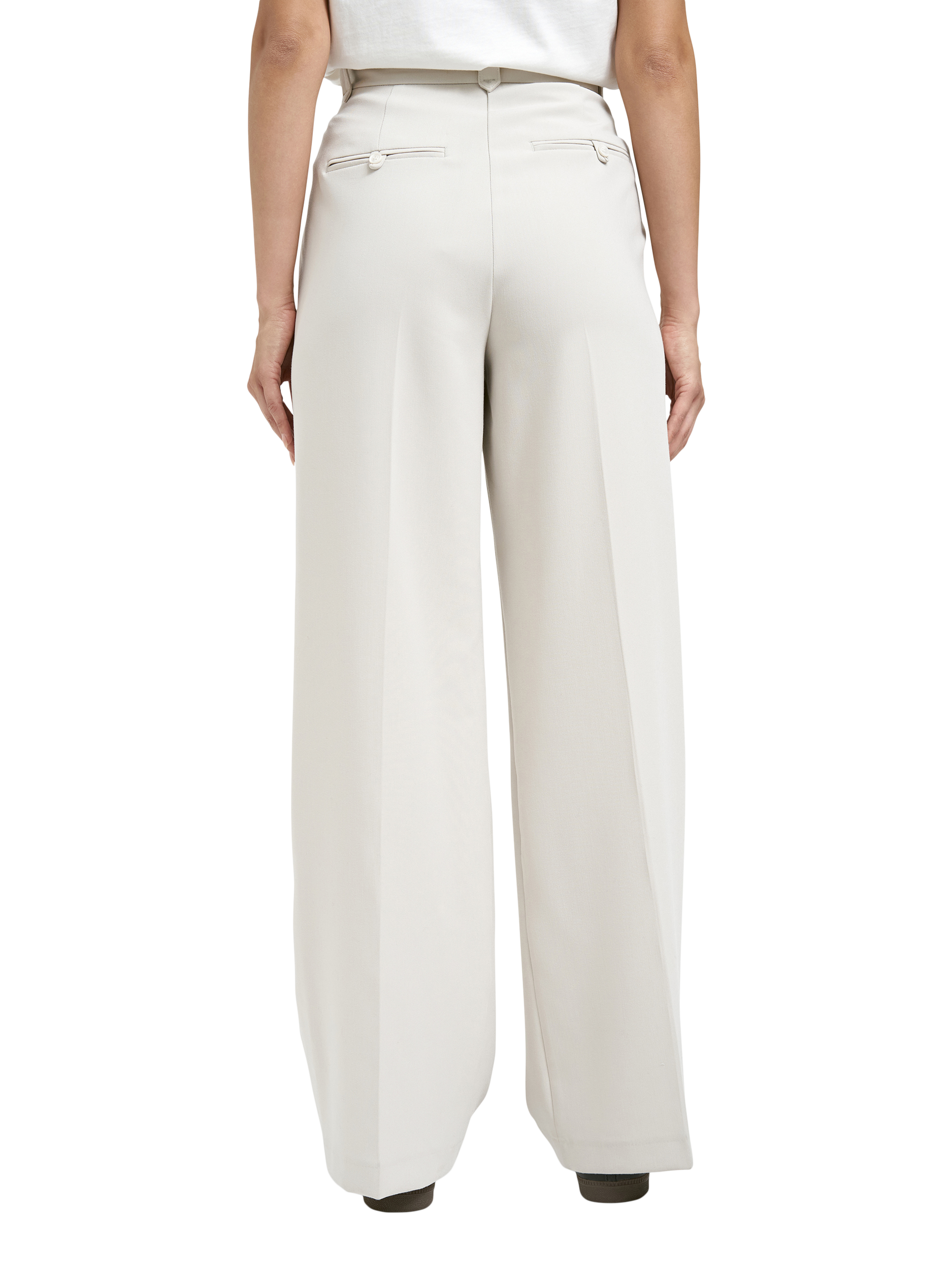 Product image 2 of 4, which shows Smith & Soul Double Pleat Wide Leg Trousers, Beige, XS