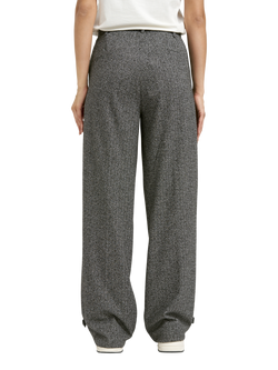 Smith & Soul Herringbone Wide Leg Trousers, Grey Melange - view 2, Grey Melange