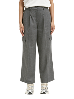 Smith & Soul High Rise Cargo Trousers, Grey Melange