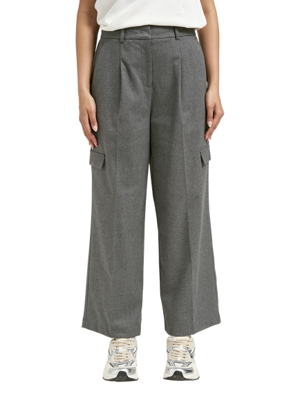 Smith & Soul High Rise Cargo Trousers, Grey Melange