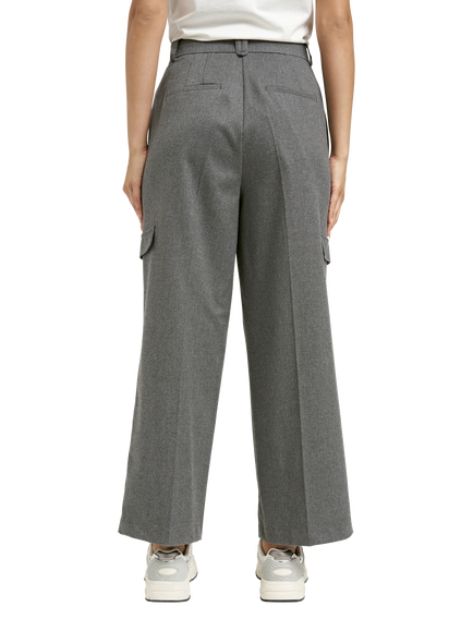 Smith & Soul High Rise Cargo Trousers - view 2, Grey Melange