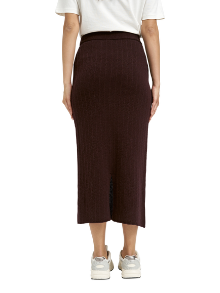 Smith & Soul Self Stripe Knit Midi Skirt - view 2, Plum