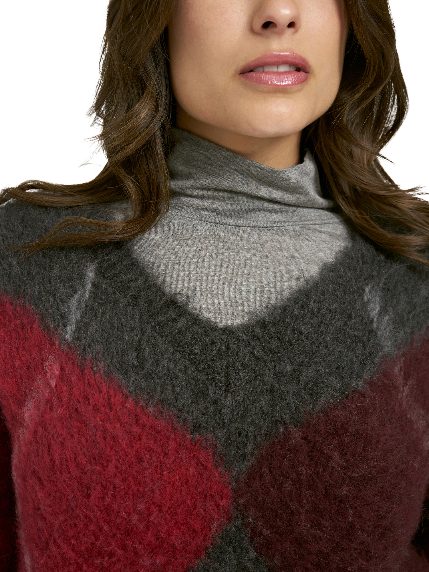 Product image 4 of 6, which shows Smith & Soul Argyle V-Neck Jumper, Anthracite, XS