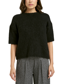 Smith & Soul Elbow Sleeve Cropped Jumper, Black, Black