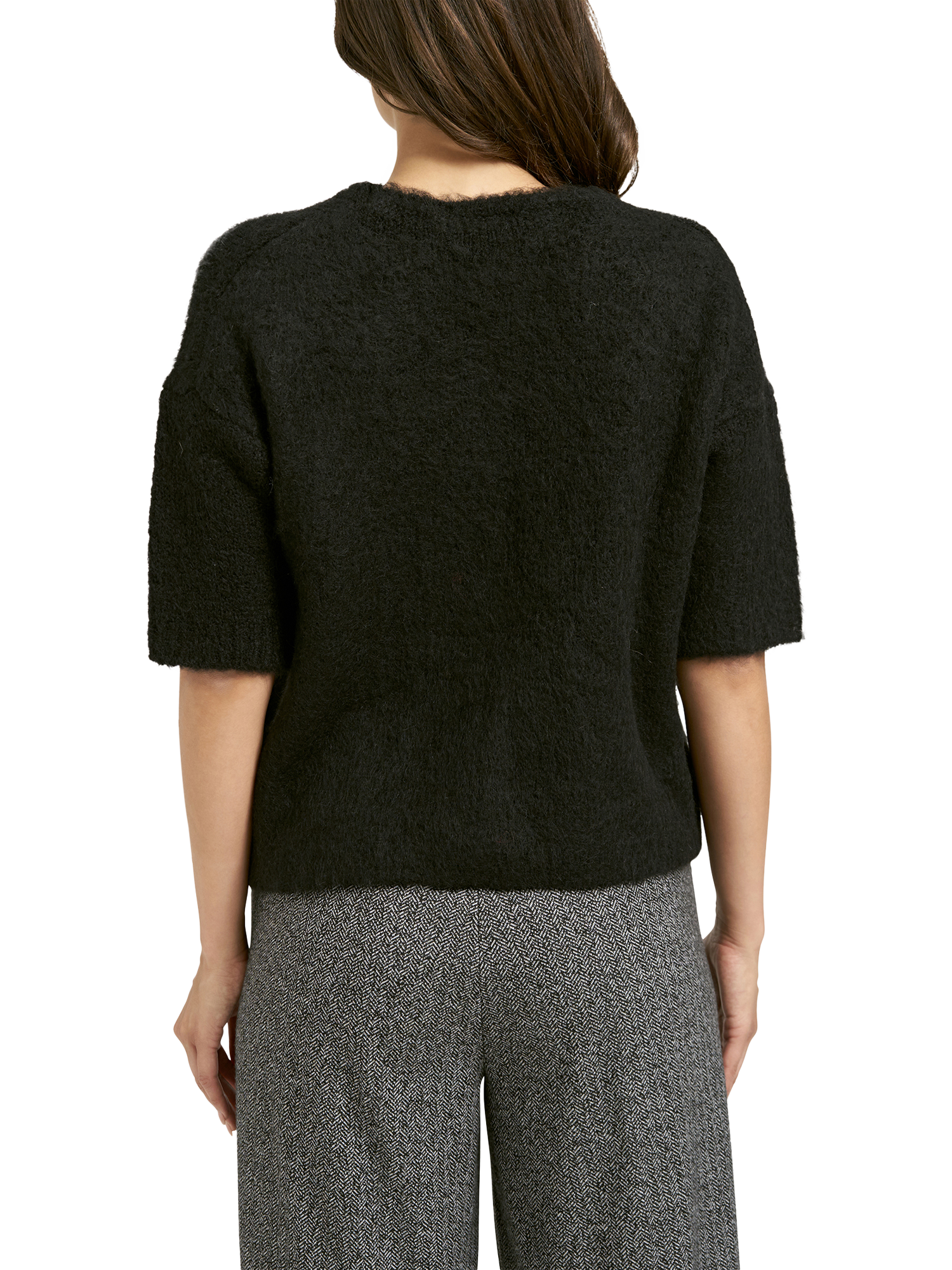 Product image 2 of 5, which shows Smith & Soul Elbow Sleeve Cropped Jumper, Black, XS