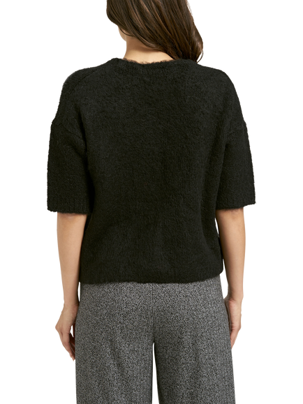 Smith & Soul Elbow Sleeve Cropped Jumper, Black - view 2, Black