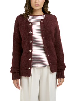 Smith & Soul Textured Bomber Cardigan, Bordeaux, Bordeaux