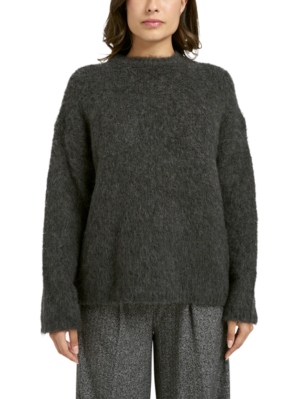 Smith & Soul Oversized Crew Neck Jumper, Anthracite Melange, Anthracite Melange