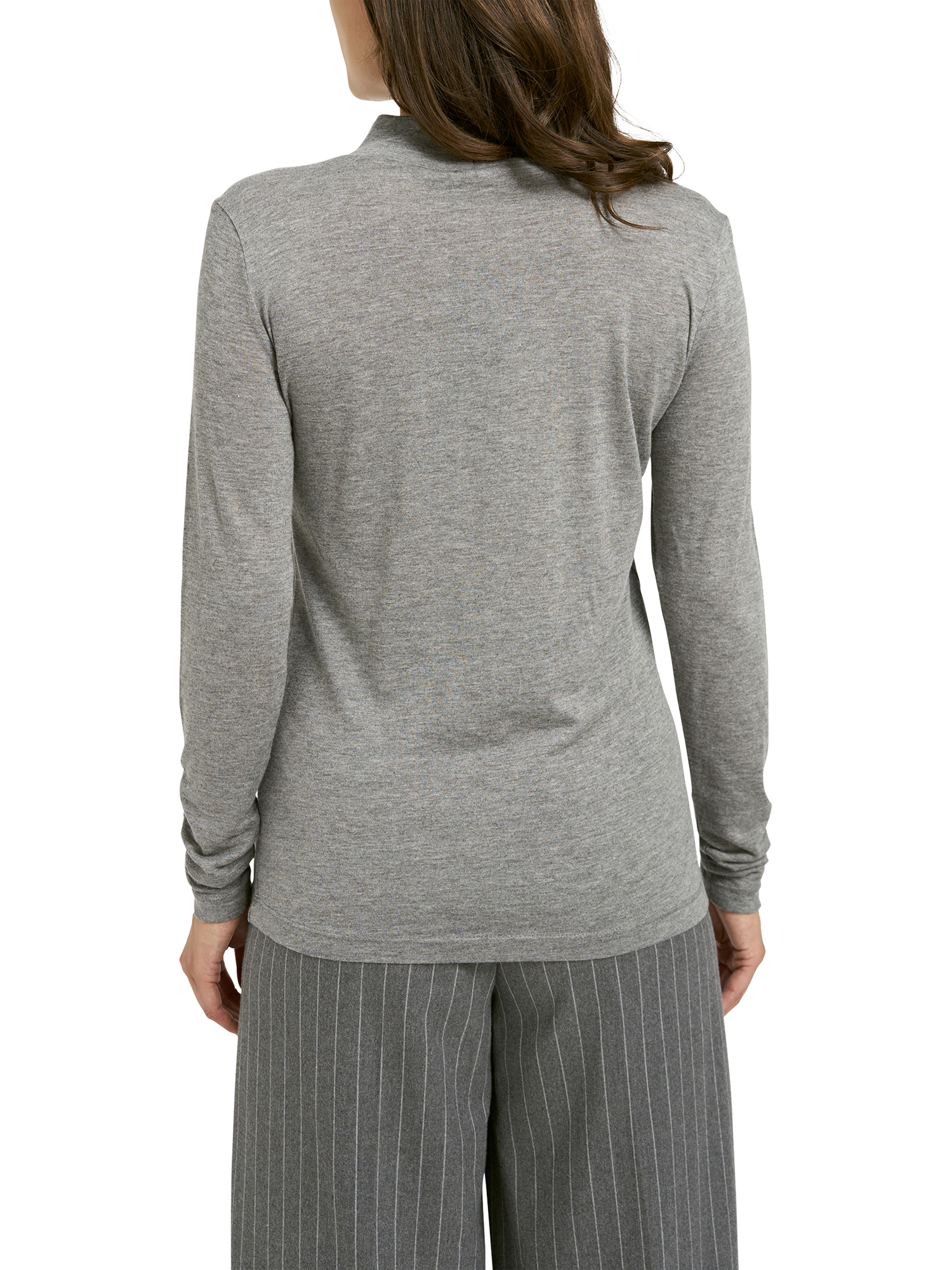Product image 2 of 5, which shows Smith & Soul Turtleneck Long Sleeve Top, Grey Melange, XS
