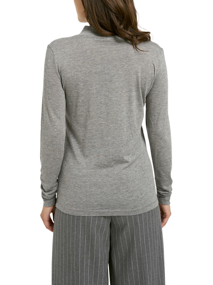 Smith & Soul Turtleneck Long Sleeve Top, Grey Melange - view 2, Grey Melange