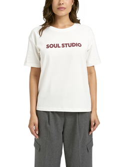 Smith & Soul Slogan Soul Studio T-Shirt, Cream White, Cream White