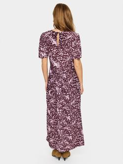 Saint Tropez Malika Spotty Animal Print Maxi Dress, Fudge - view 2, Fudge