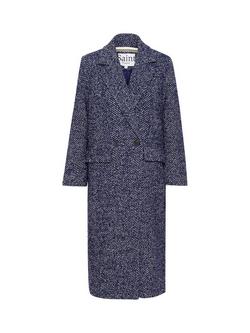 Saint Tropez Lenette Herringbone Coat, Midnight Sail, Midnight Sail