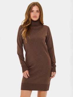 Saint Tropez Mila Roll Neck Jumper Dress, Fondue Fudge Melange - view 2, Fondue Fudge Melange
