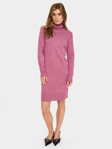 Saint Tropez Mila Roll Neck Jumper Dress, Red Violet Melange