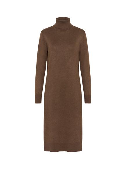 Saint Tropez Mila Roll Neck Jumper Dress, Fondue Fudge Melange