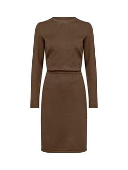 Saint Tropez Mila Round Neck Jumper Dress, Fondue Fudge Melange