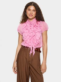 Saint Tropez Lilja Ruffle Shirt, Wild Rose, Wild Rose