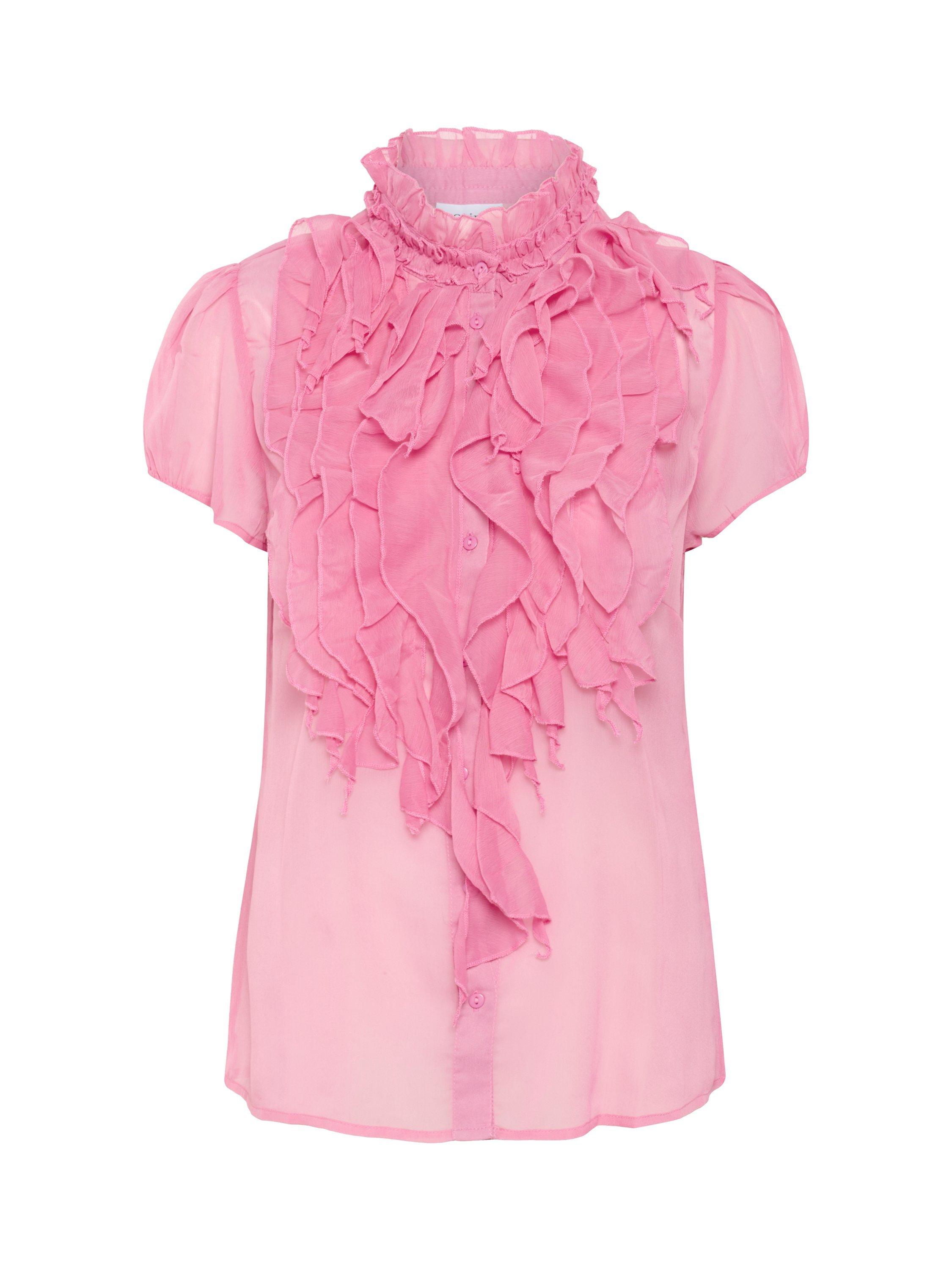 Product image 5 of 6, which shows Saint Tropez Lilja Ruffle Shirt, Wild Rose, S