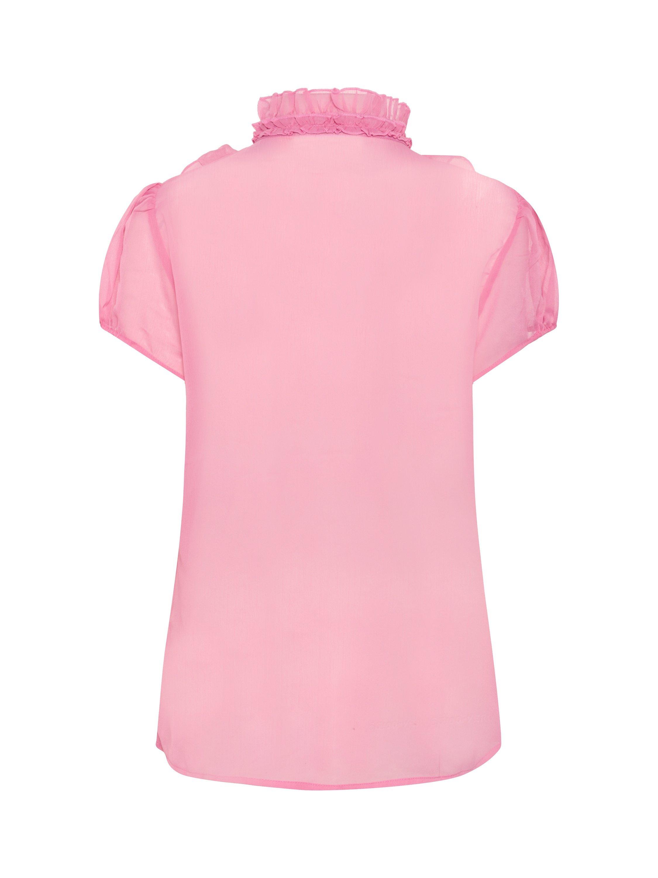 Product image 6 of 6, which shows Saint Tropez Lilja Ruffle Shirt, Wild Rose, S