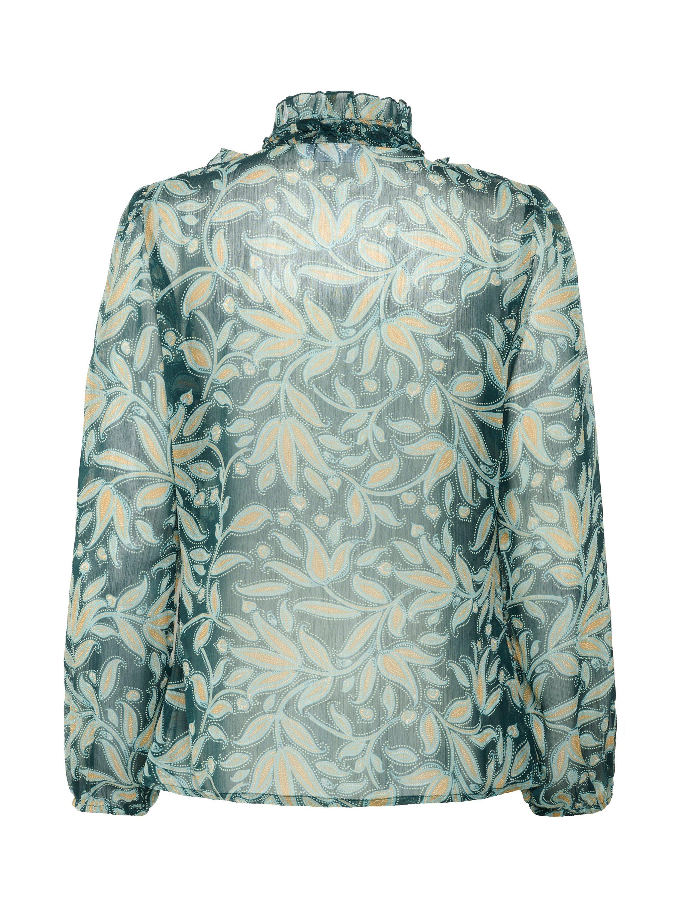 Product image 2 of 2, which shows Saint Tropez Lilja Floral Crinkle Shirt, Pine/Multi, XS
