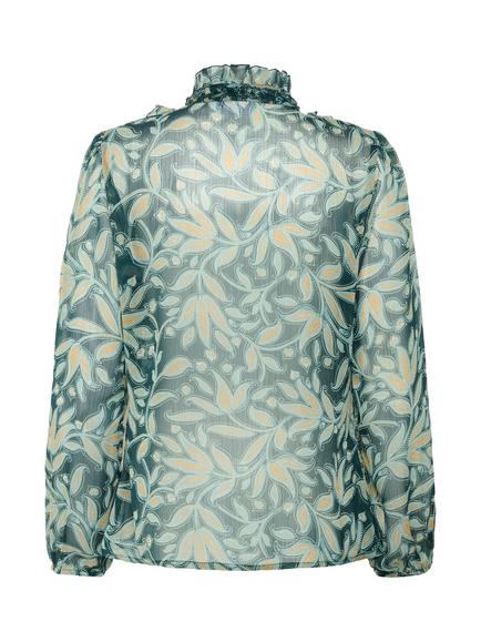 Saint Tropez Lilja Floral Crinkle Shirt, Pine/Multi - view 2, Pine/Multi