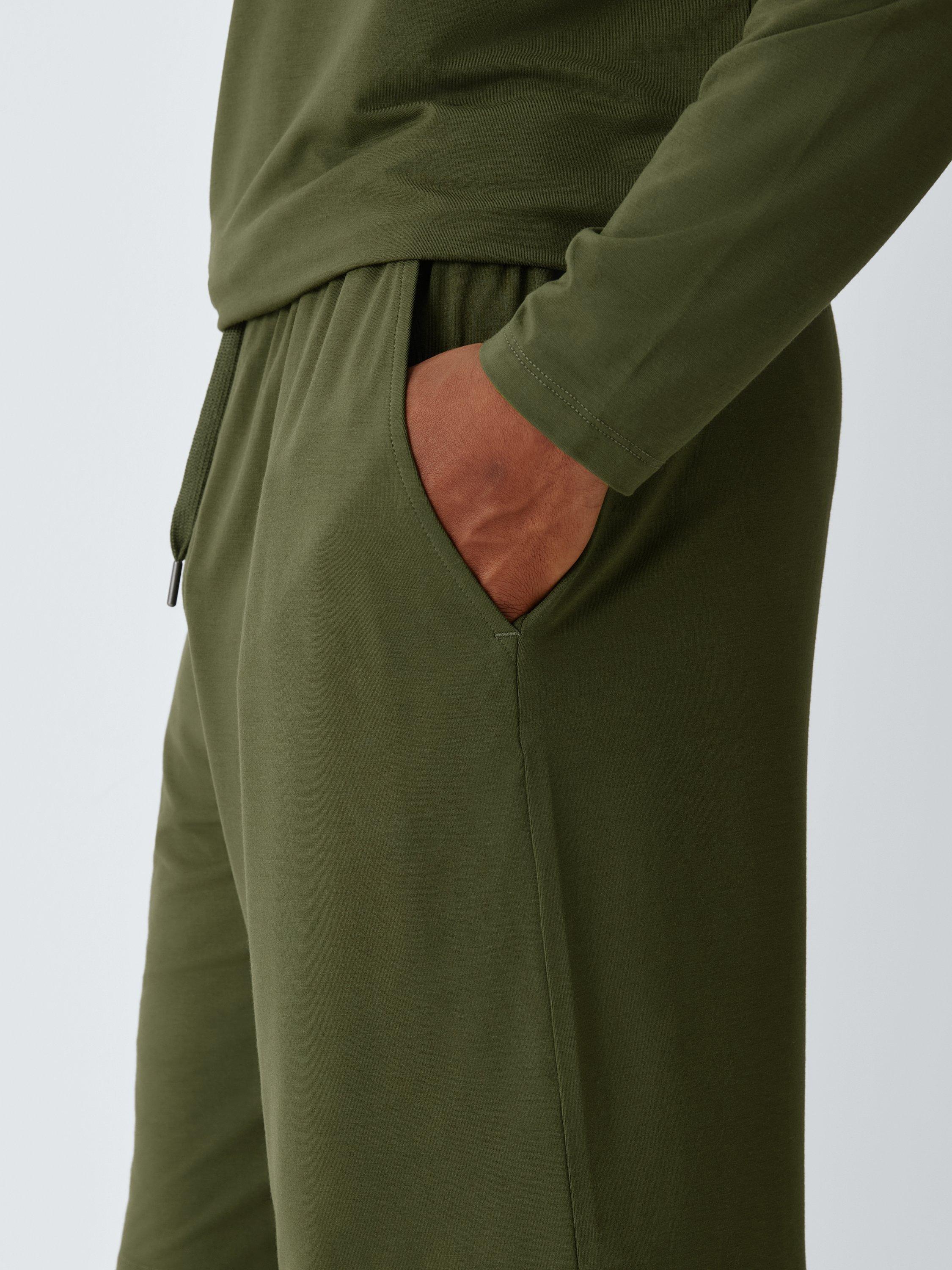 Product image 5 of 6, which shows John Lewis Lounge Shorts containing TENCEL™ Modal, Green Olive, S