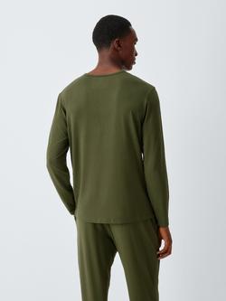 John Lewis Henley Top containing TENCEL™ Modal, Green Mid - view 2, Green Mid