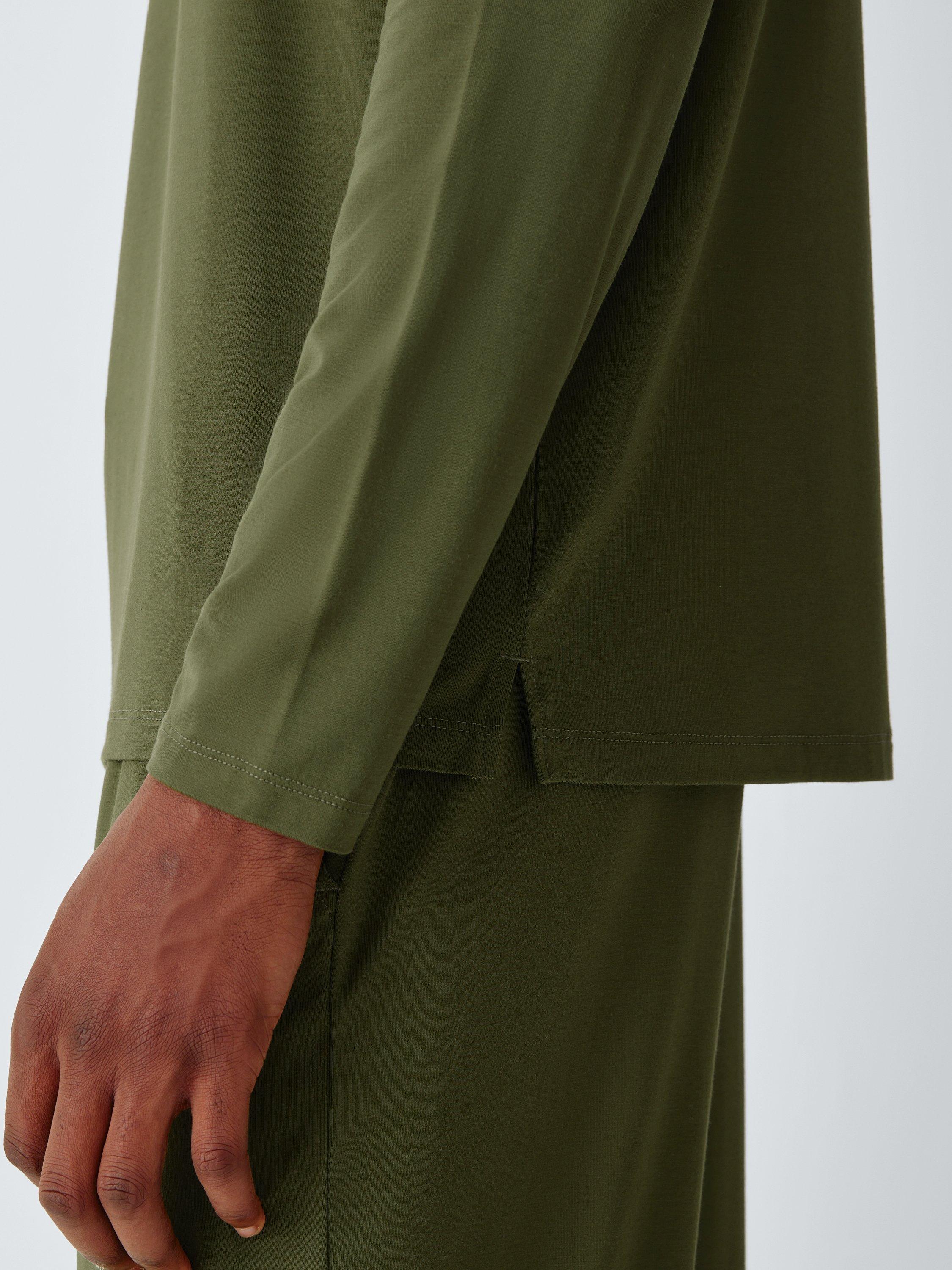 Product image 6 of 6, which shows John Lewis Henley Top containing TENCEL™ Modal, Green Mid, S