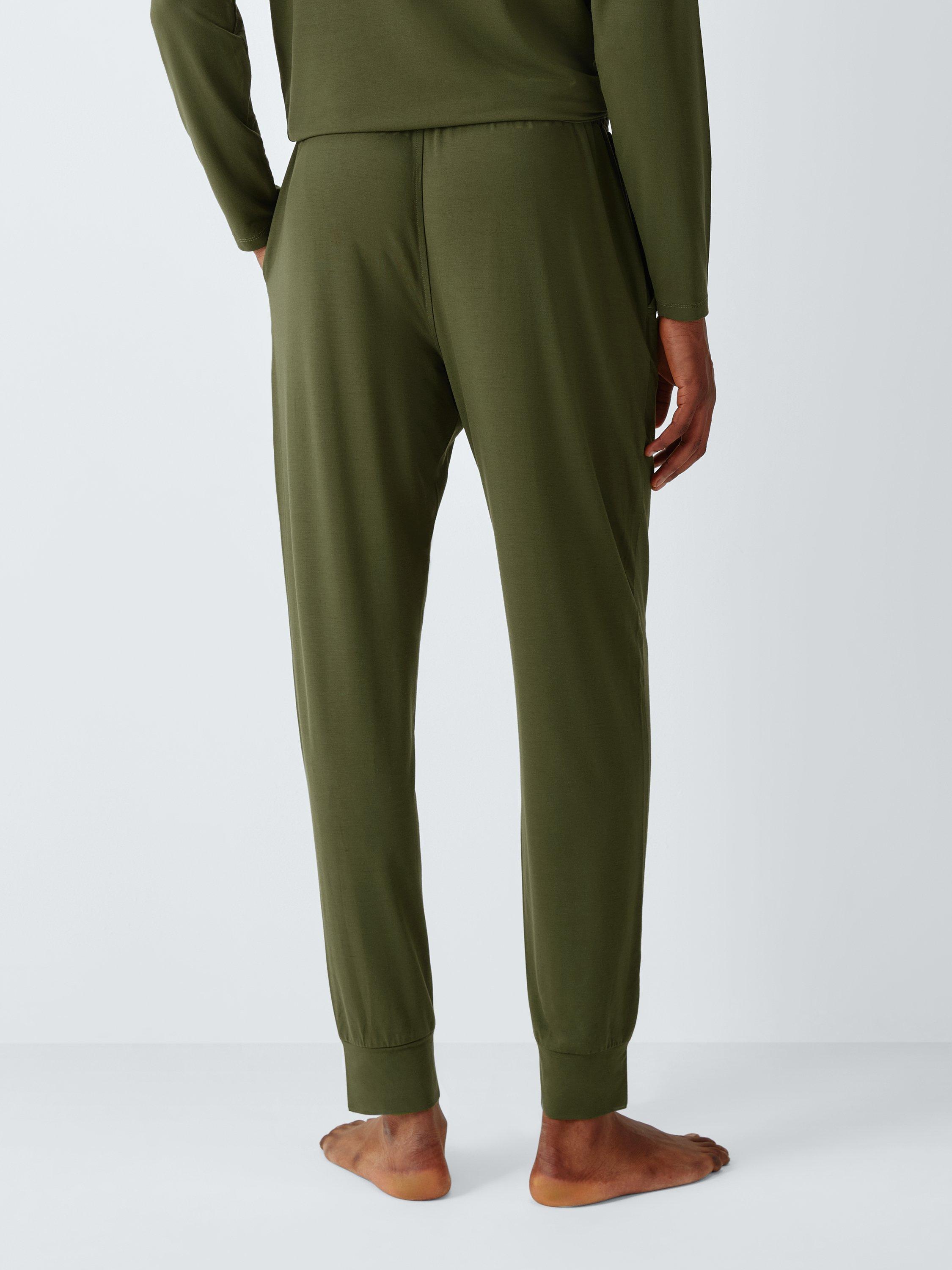 Product image 2 of 6, which shows John Lewis Lounge Trousers containing TENCEL™ Modal, Green Mid, S