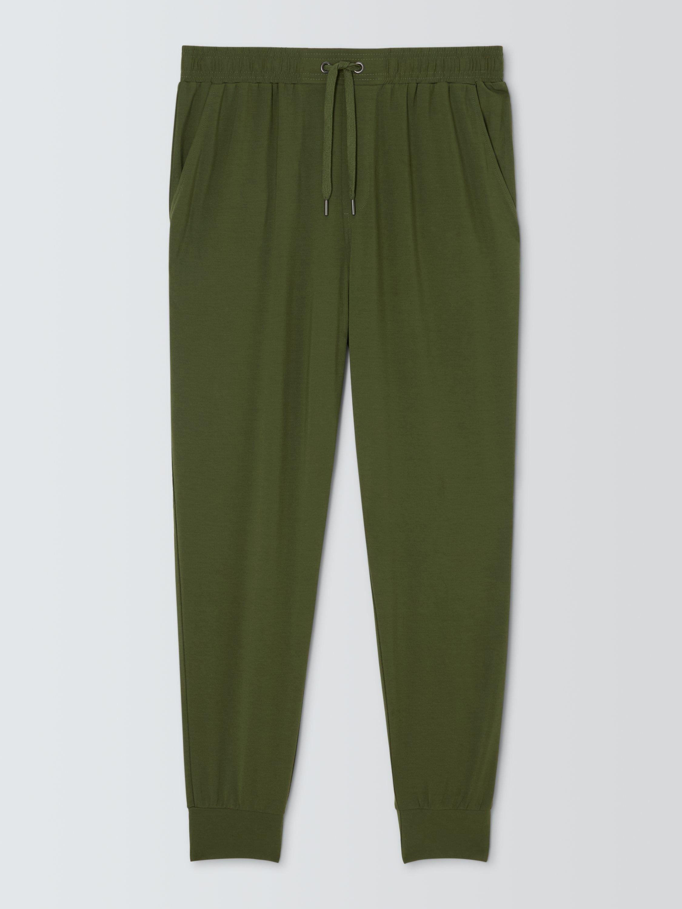 Product image 4 of 6, which shows John Lewis Lounge Trousers containing TENCEL™ Modal, Green Mid, S