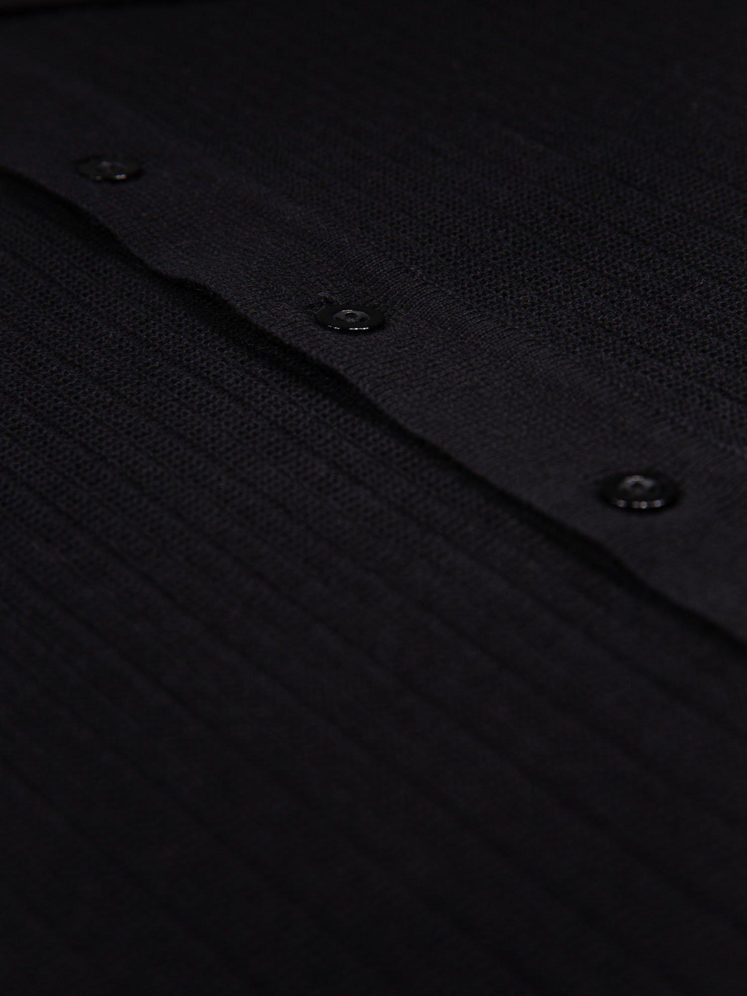 Product image 6 of 6, which shows LUKE 1977 Button Through Cotton Polo Shirt, Black, S