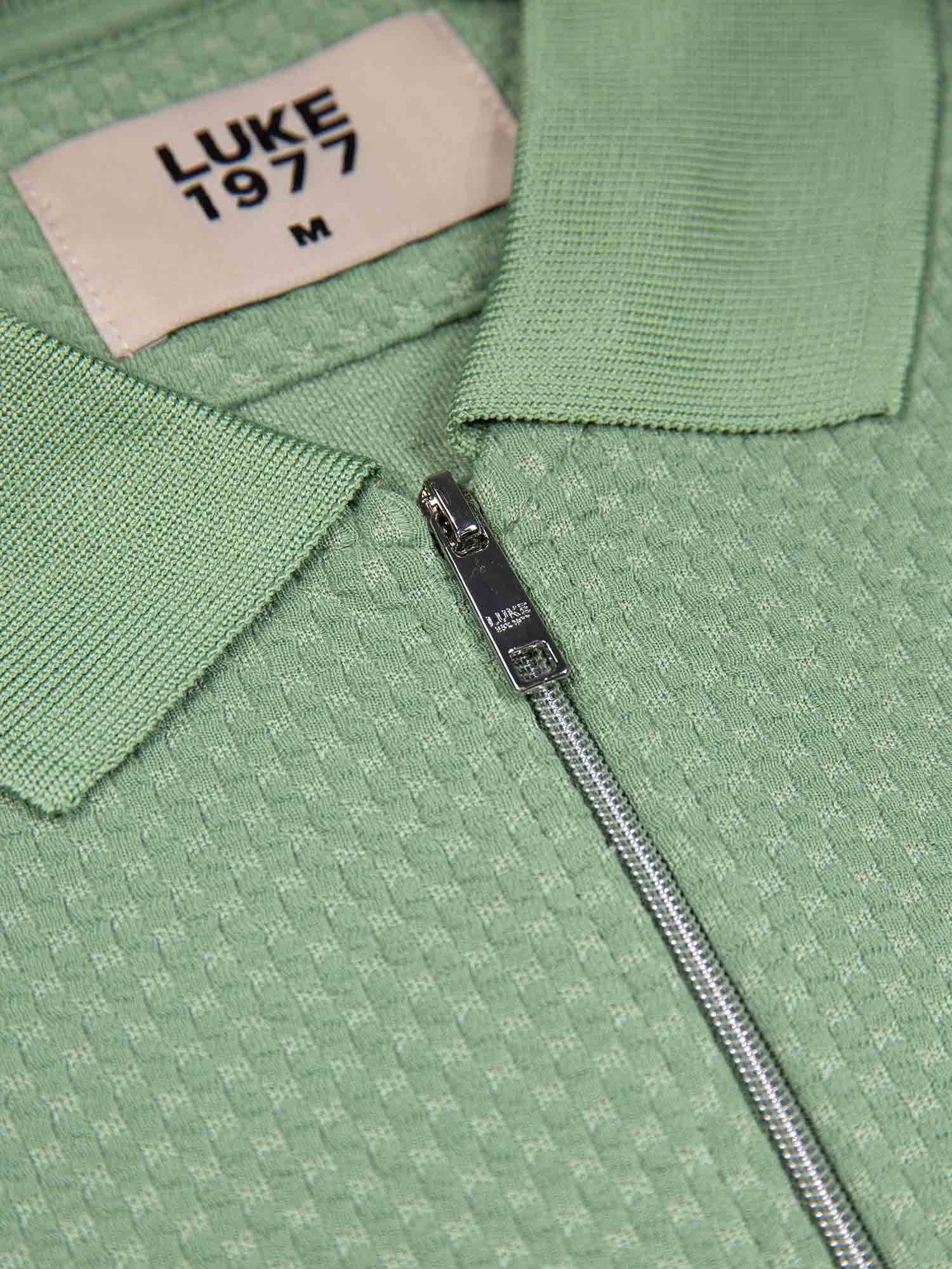 Product image 6 of 6, which shows LUKE 1977 Half Zip Polo Shirt, Sage, S