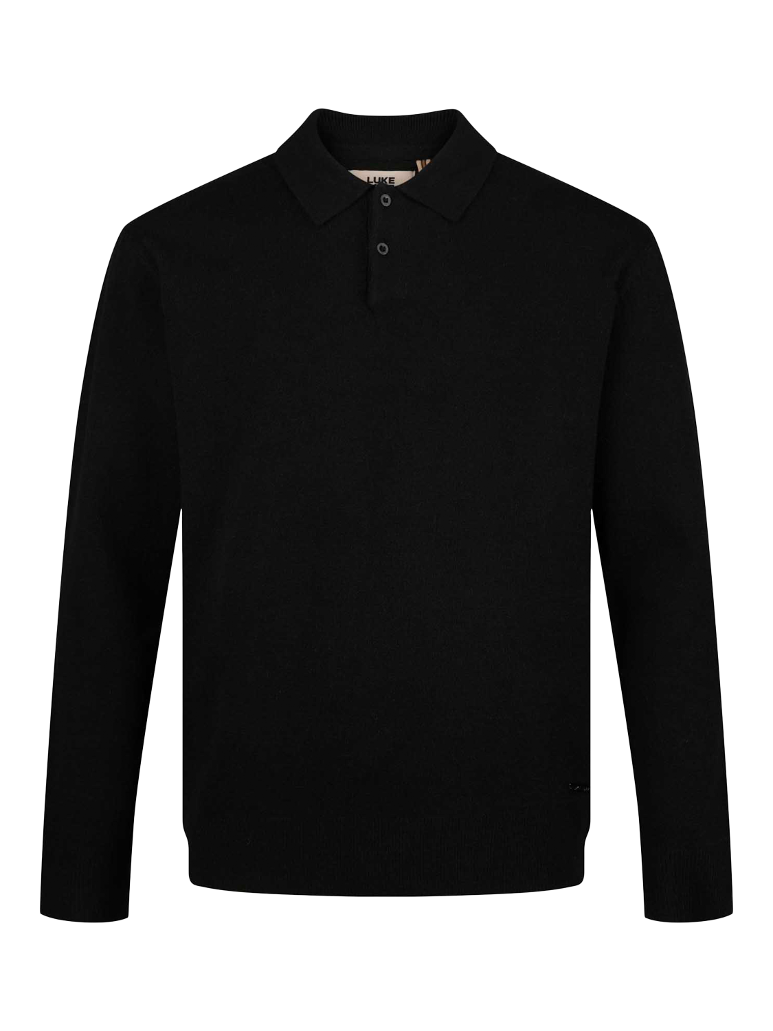 Product image 4 of 6, which shows LUKE 1977 Long Sleeve Polo Shirt, Black, S