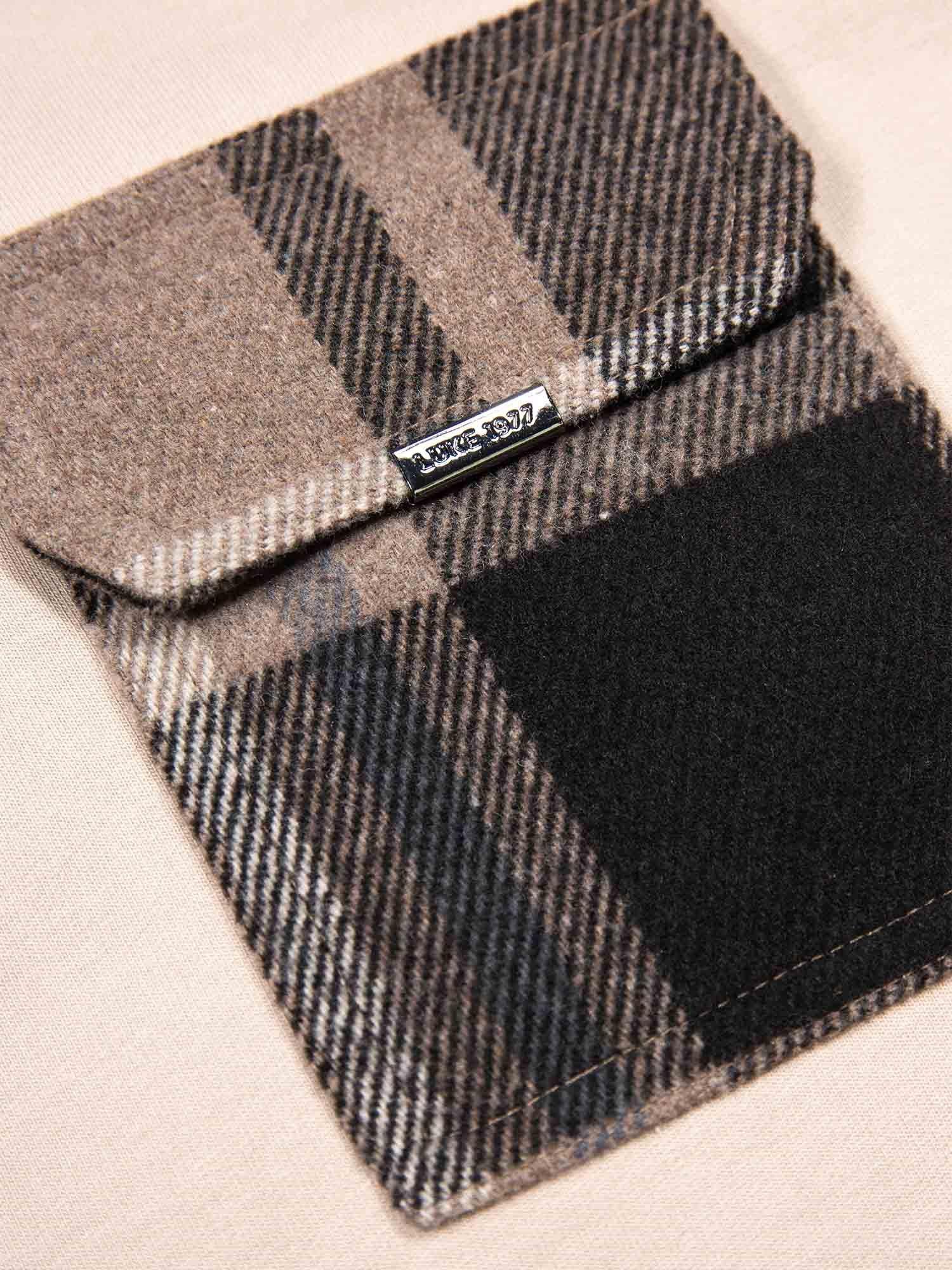 Product image 6 of 6, which shows LUKE 1977 Half Zip Cotton Polo Shirt, Stone, S