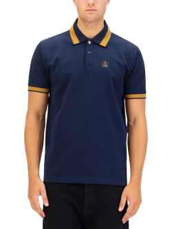LUKE 1977 Makati Regular Fit Short Sleeve Polo Shirt, Navy Gold