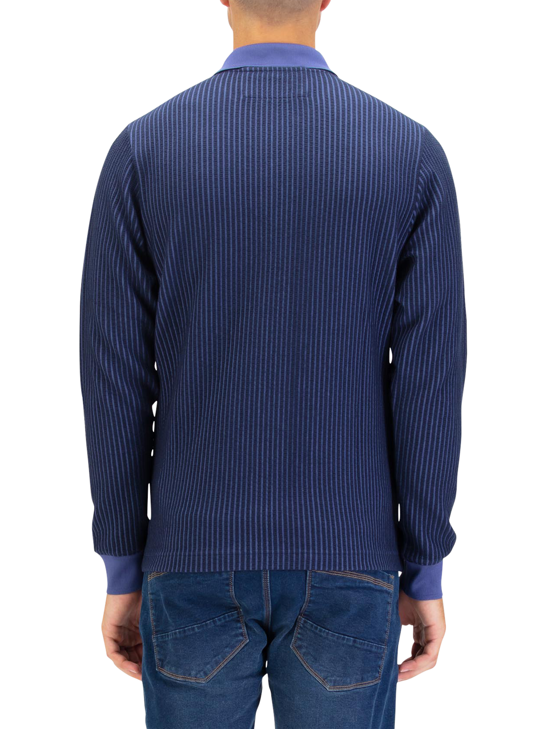 Product image 2 of 6, which shows LUKE 1977 Button Through Long Sleeve Polo Shirt, Dark Navy, S