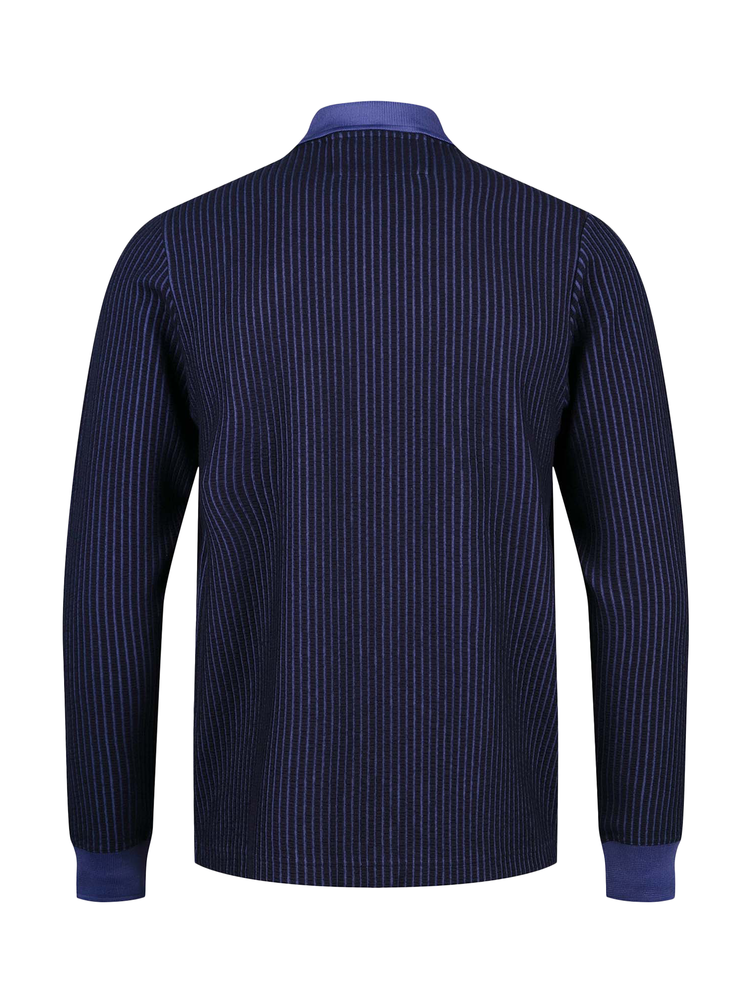 Product image 5 of 6, which shows LUKE 1977 Button Through Long Sleeve Polo Shirt, Dark Navy, S