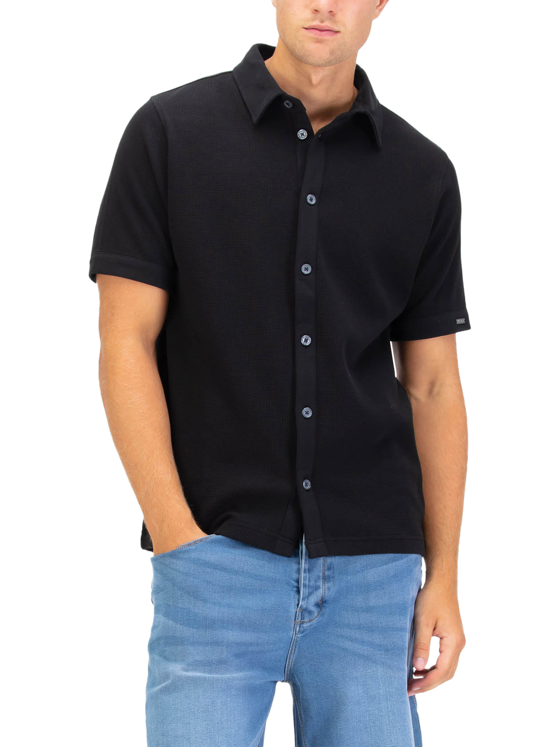 Product image 1 of 6, which shows LUKE 1977 New Larry Cotton Regular Fit Shirt, Black, S
