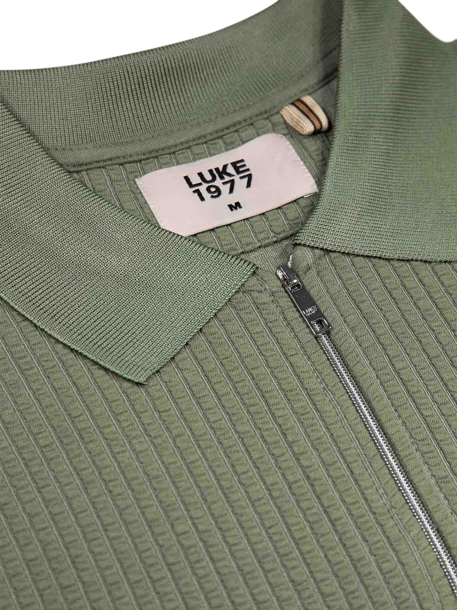 Product image 6 of 6, which shows LUKE 1977 Half Zip Cotton Blend Polo Shirt, Clover, S