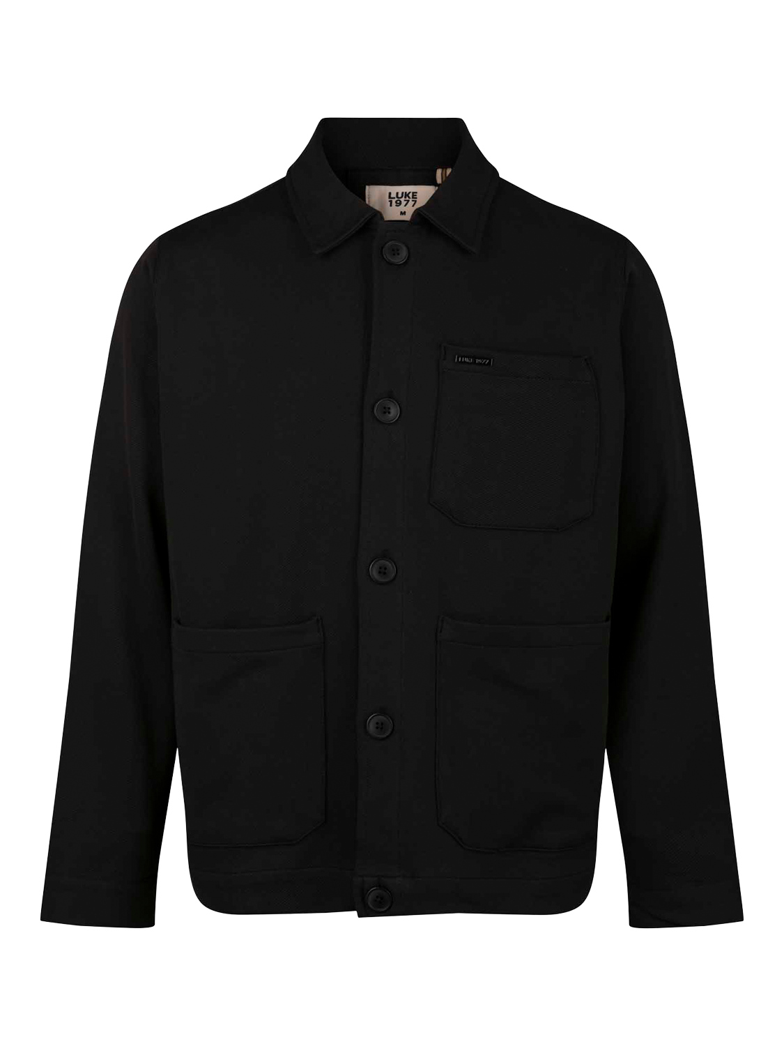 Product image 4 of 6, which shows LUKE 1977 Cotton Overshirt, Black, S