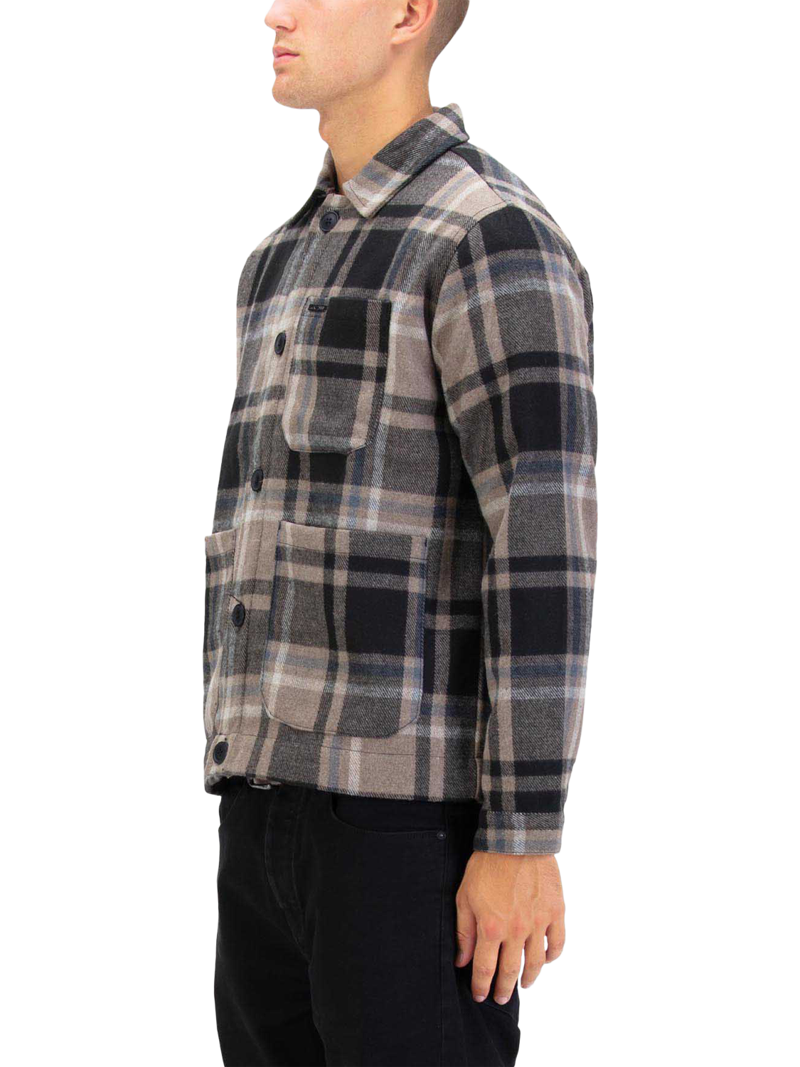 Product image 3 of 6, which shows LUKE 1977 Check Cotton Overshirt, Ecru/Multi, S