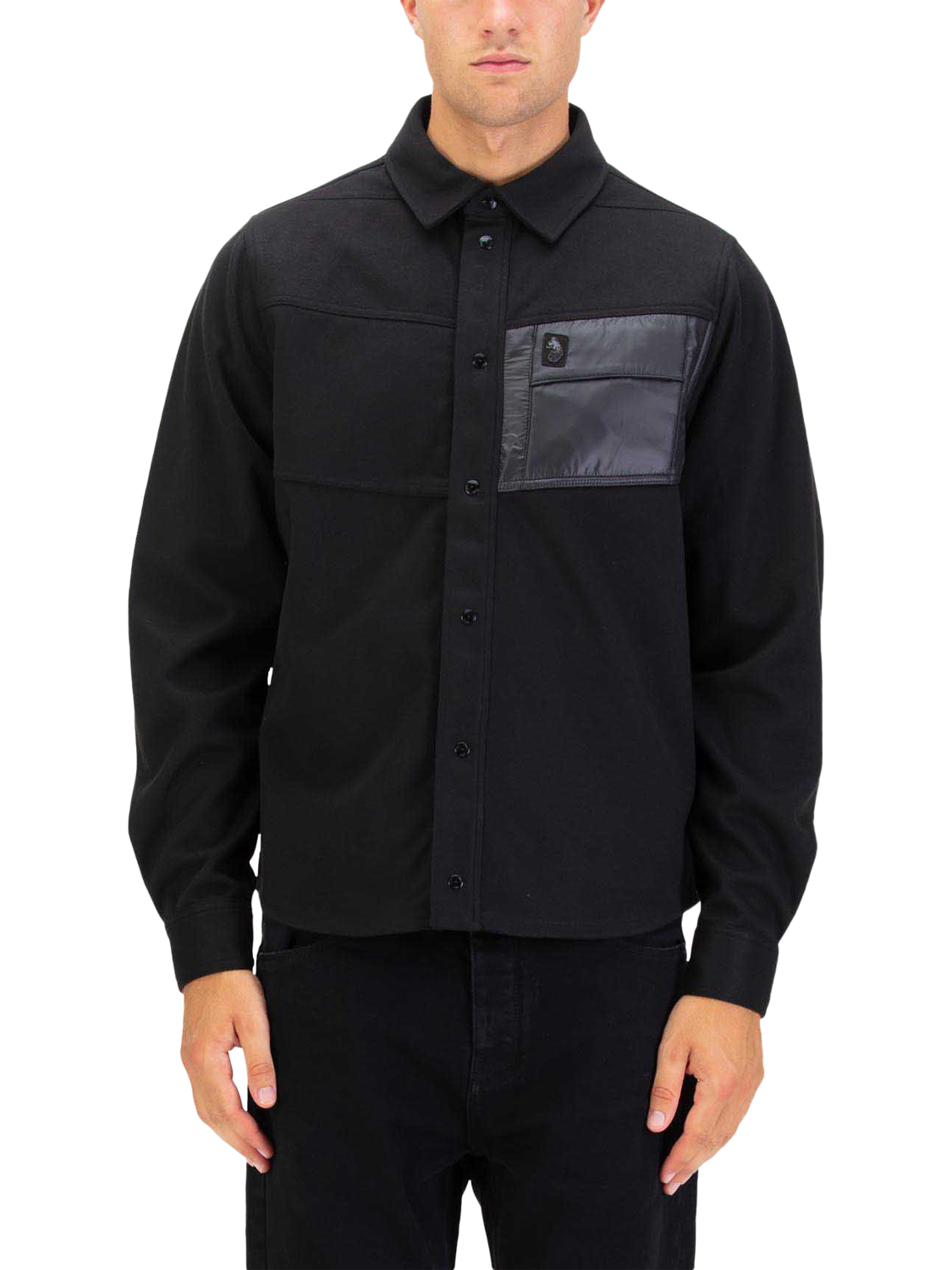 Product image 1 of 6, which shows LUKE 1977 Hawich Luxury Overshirt, Black, S